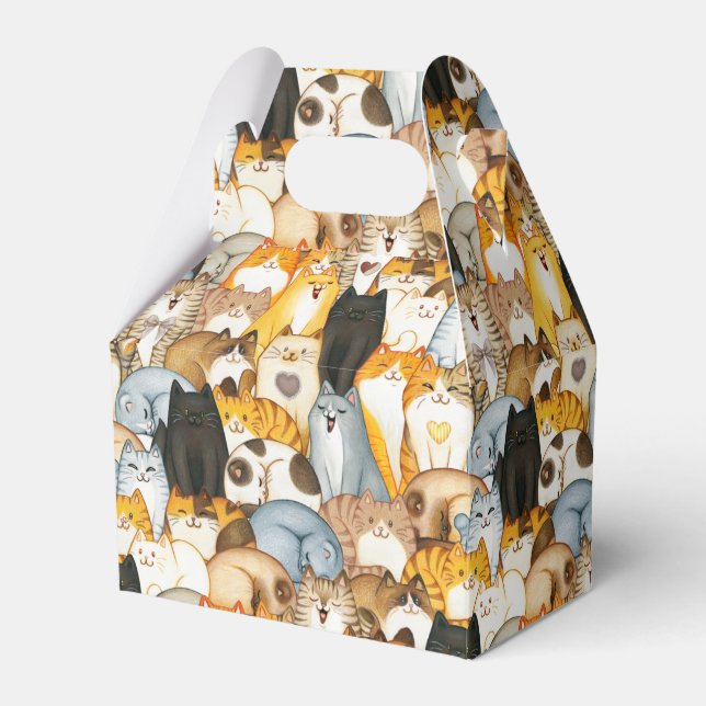 Many Many Cats Cute Cat Kitten Loves  Favor Boxes (Front Side)