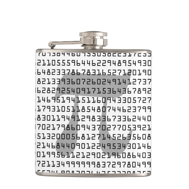 Many Many Digits of Pi Mathematical Constant Flask (Front)
