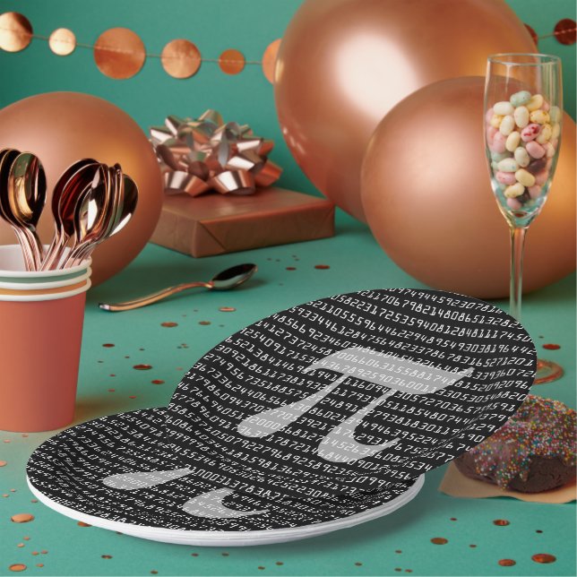Many Many Digits of Pi Mathematical Constant Paper Plates (Multi)