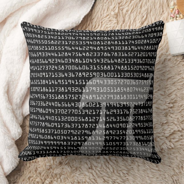 Many Many Digits of Pi Mathematical Constant Throw Pillow (Blanket)