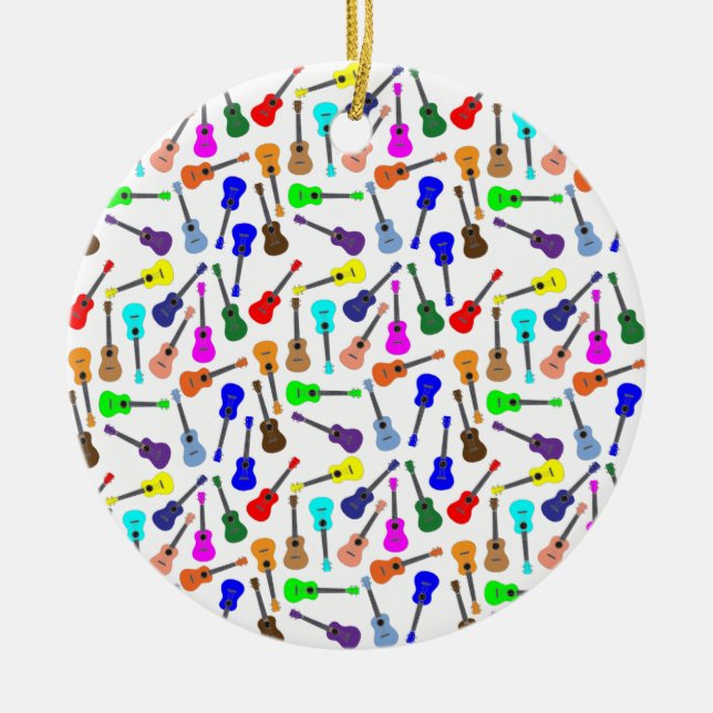 Many Many Ukuleles Ceramic Ornament (Front)