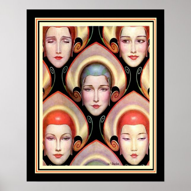 "Many Masks" W.T. Benda Deco Print 16 x 20 (Front)