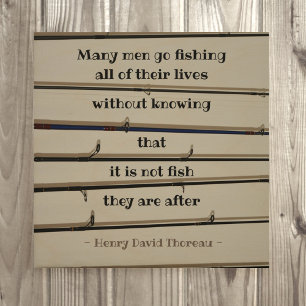 Many Men Go Fishing Rods Wood Wall Art