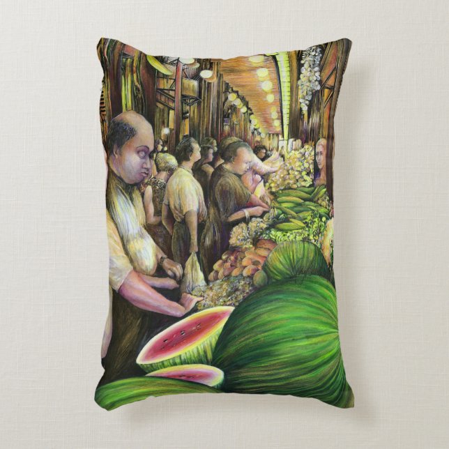 Many Men, Many Melons, Budapest Accent Pillow (Front(Vertical))