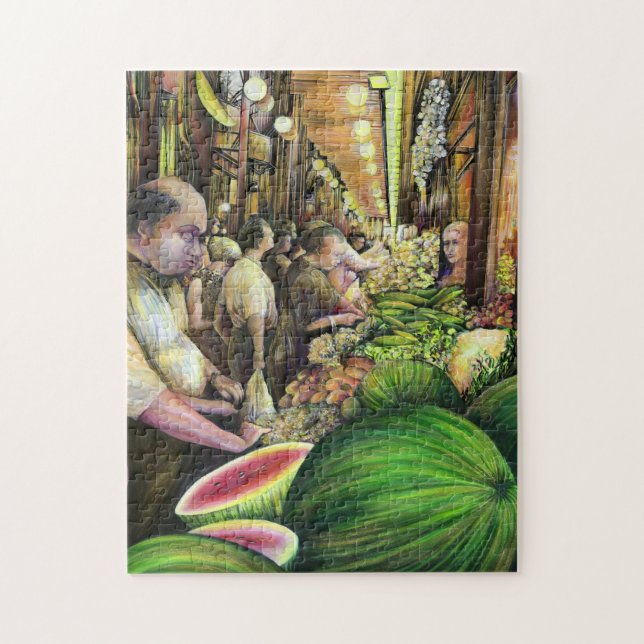 Many Men, Many Melons, Budapest Jigsaw Puzzle (Vertical)