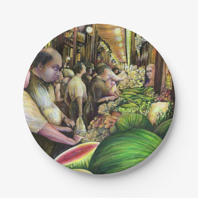 Many Men, Many Melons, Budapest Paper Plates (Front)