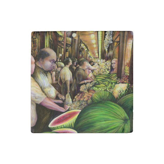 Many Men, Many Melons, Budapest Stone Magnet (Front)