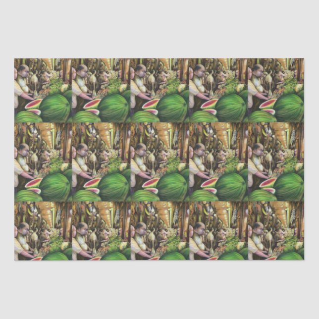 Many Men, Many Melons, Budapest Tissue Paper (Front)