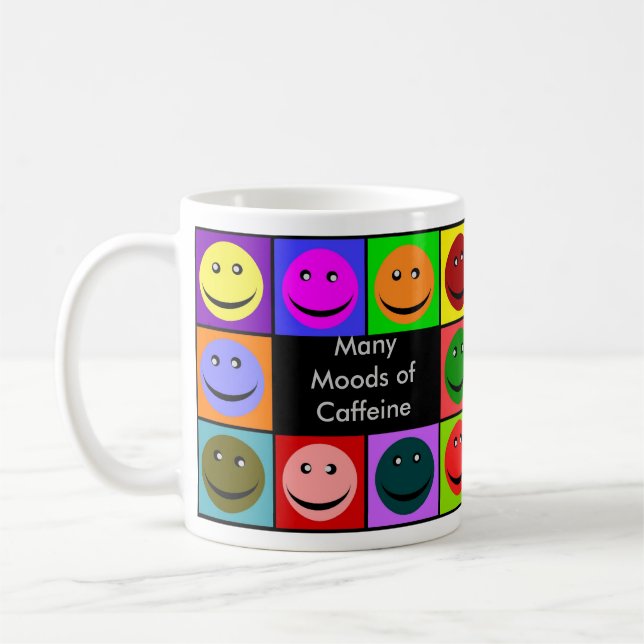 Many Moods of Caffeine Coffee Mug (Left)