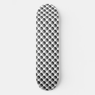 Many Moons Black & White Pattern Skateboard