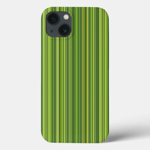 Many multi colored stripes in green iPhone 13 case