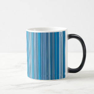Many multi colored stripes in the blue... color morph mug 
