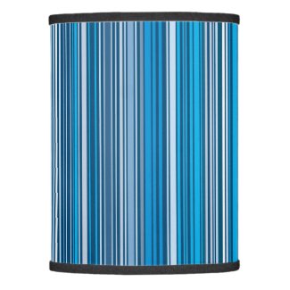 Many multi colored stripes in the blue... lamp shade