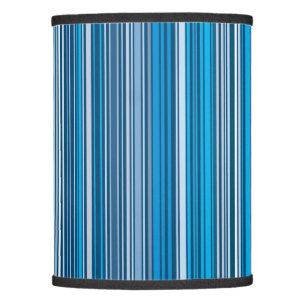 Many multi colored stripes in the blue lamp shade
