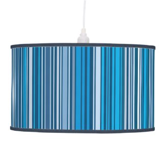 Many multi colored stripes in the blue... pendant lamp