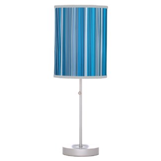 Many multi colored stripes in the blue... table lamp