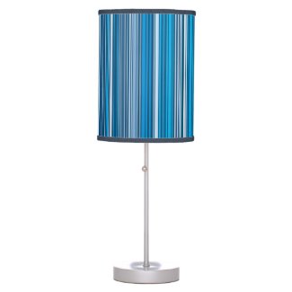 Many multi colored stripes in the blue... table lamp