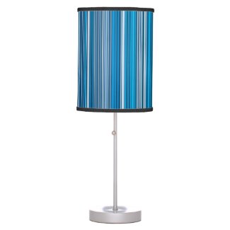 Many multi colored stripes in the blue... table lamp