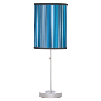 Many multi colored stripes in the blue... table lamp