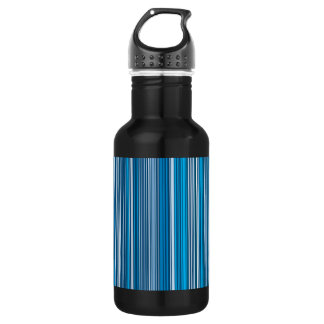 Many multi colored stripes in the blue water bottle