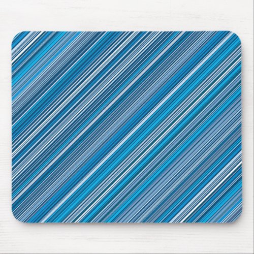 Many multi colored stripes into the blue mouse pad