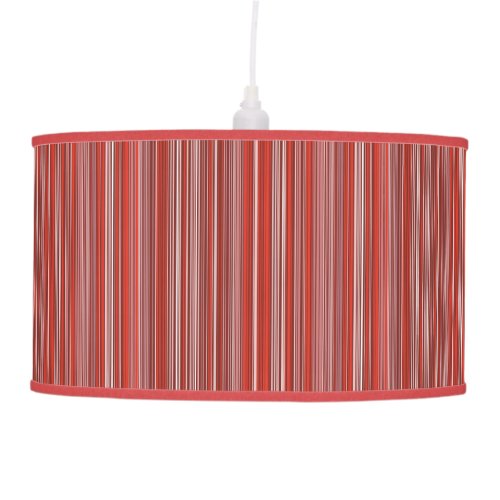 Many multi colored strips in red ceiling lamp