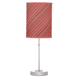 Many multi colored strips in red diagonal table lamp