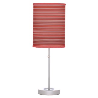 Many multi colored strips in red diagonal table lamp