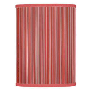 Many multi colored strips in red lamp shade