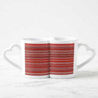 Many multicolored strips in the red sample coffee mug set