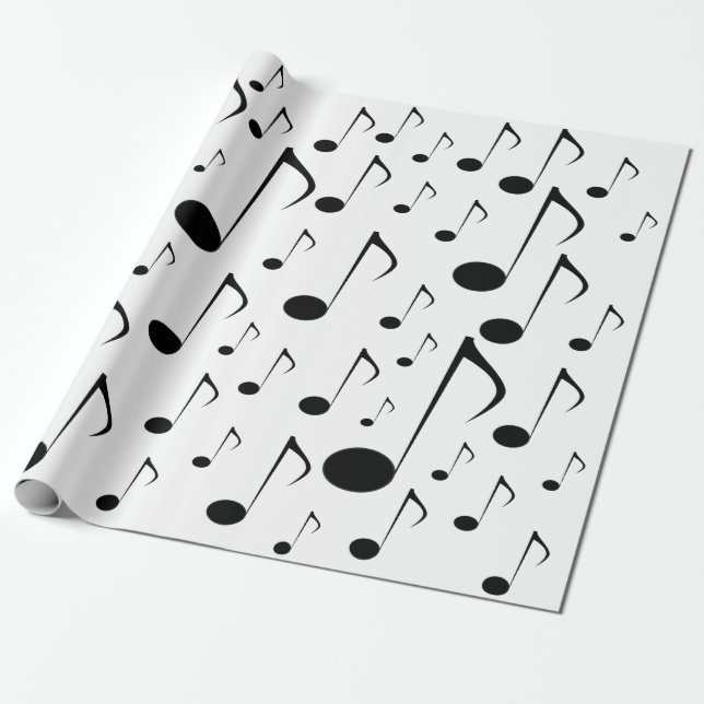 Many Music Notes Wrapping Paper (Unrolled)