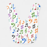 [ Thumbnail: Many Musical Notes and Symbols Baby Bib ]