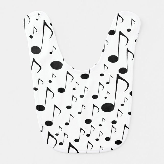Many Musical Notes Baby Bib (Front)