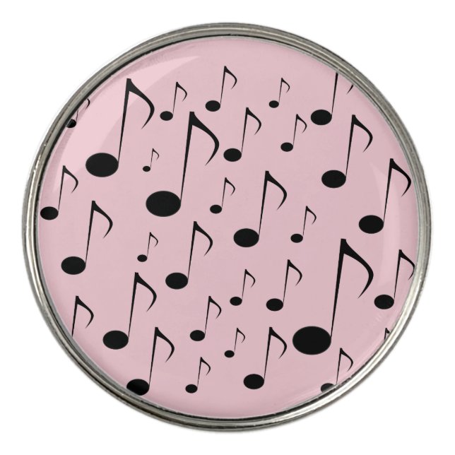 Many Musical Notes Pattern Golf Ball Marker (Front)