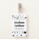[ Thumbnail: Many Musical Notes Pattern; Personalized Name Badge ]