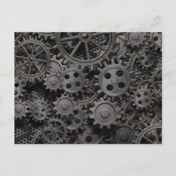 Many Old Rusty Metal Gears Or Machine Parts Postcard by boutiquey at Zazzle
