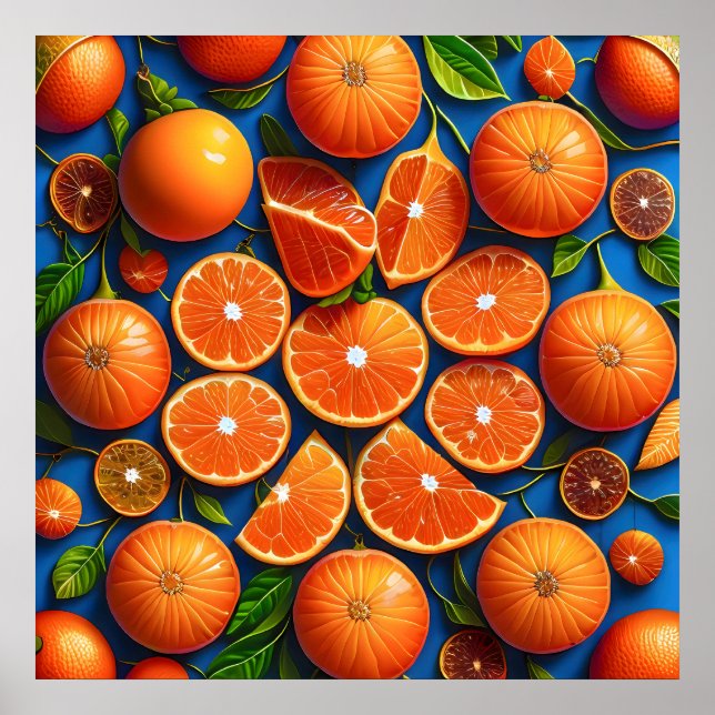 Many orange fruit painting. poster (Front)