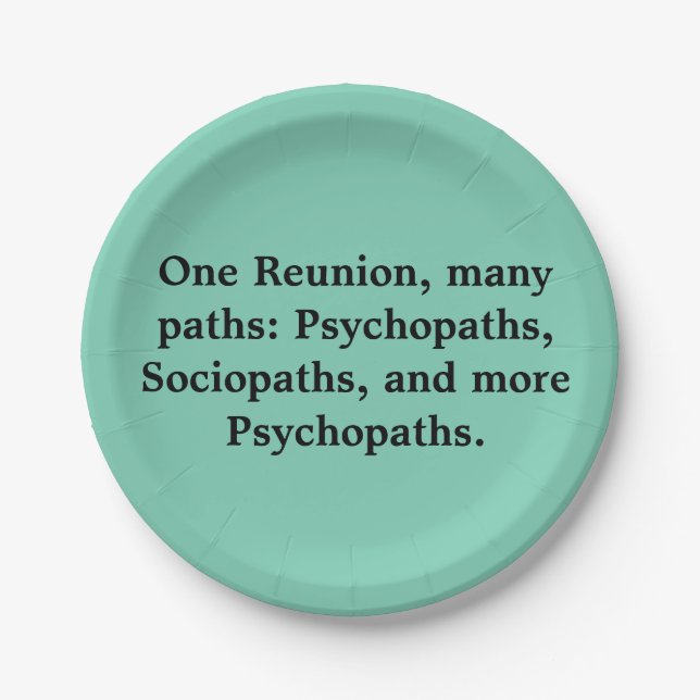 Many Paths Funny Family Reunion Paper Plates (Front)