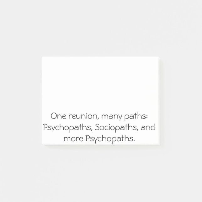 Many Paths Funny Family Reunion Post It Notes (Front)