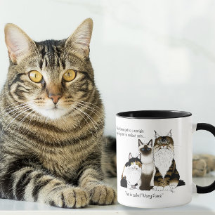 Many Paws Funny Menopause Cat Lady Humor Blue Mug