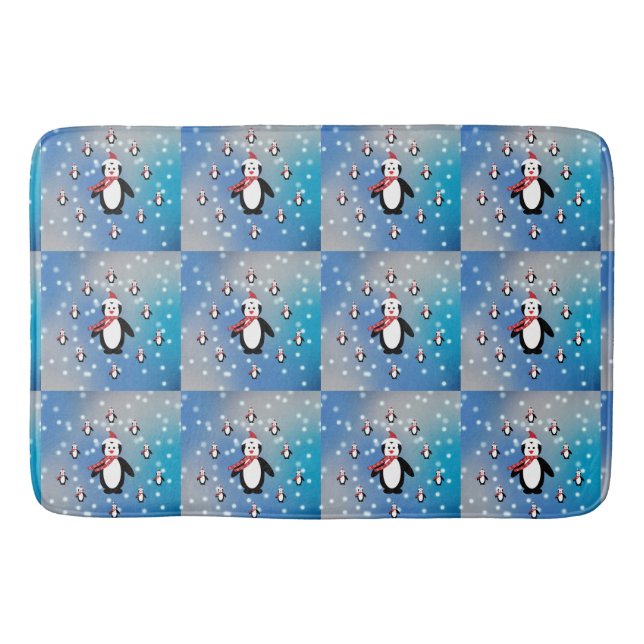 Many Penguins Bathroom Mat (Front)