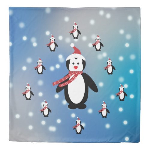 Many Penguins Duvet Cover