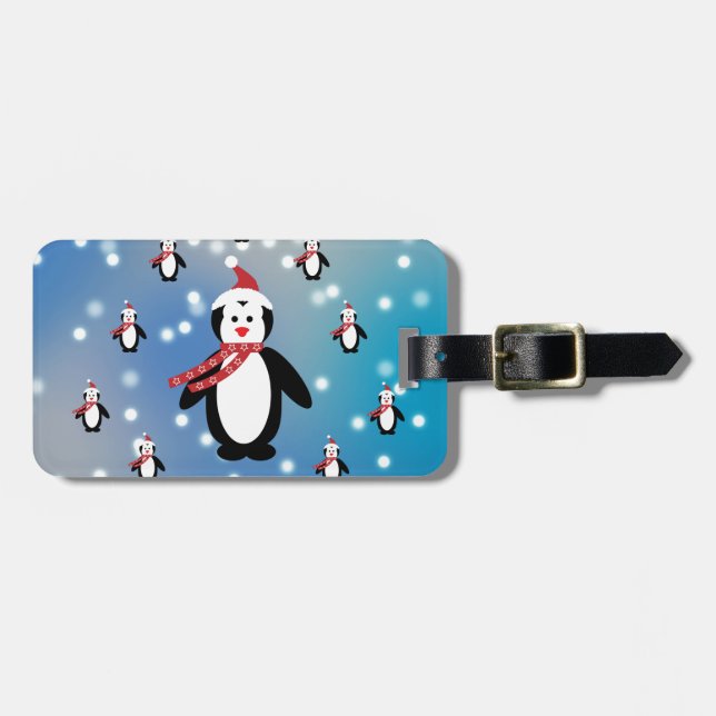 Many Penguins Luggage Tag (Front Horizontal)
