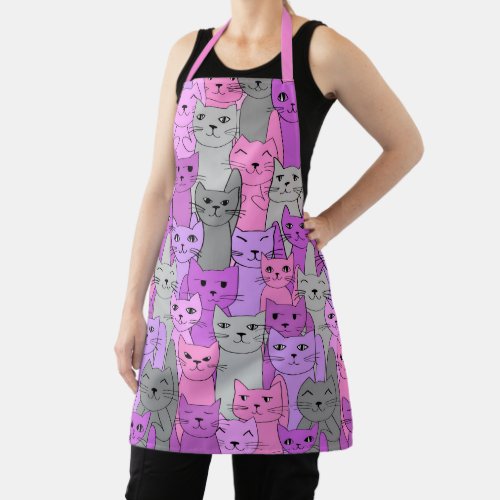 Many Pink Cats Design Apron