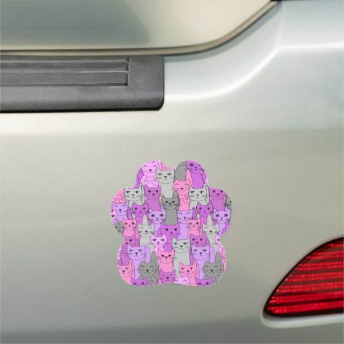 Many Pink Cats Design Car Magnet