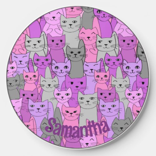 Many Pink Cats Design Wireless Charger