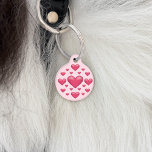 Many Pink Hearts On Light Pink & Pet's Info Pet ID Tag<br><div class="desc">Destei's pink hearts in different sizes on a light pink background color. On the other side there are two personalizable text areas for a name and for a phone number together with more pink hearts.</div>