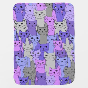 Many Purple Cats Design Baby Blanket by SjasisDesignSpace at Zazzle