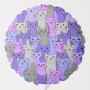 Many Purple Cats Design Balloon