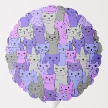 Many Purple Cats Design Balloon by SjasisDesignSpace at Zazzle